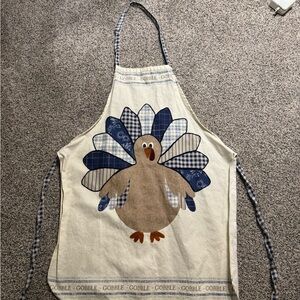 *PACK OF TWO* Kids Thanksgiving Turkey Apron with Blue and Brown Feathers